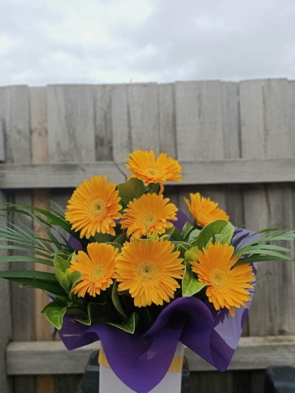 Yellow gerberas box